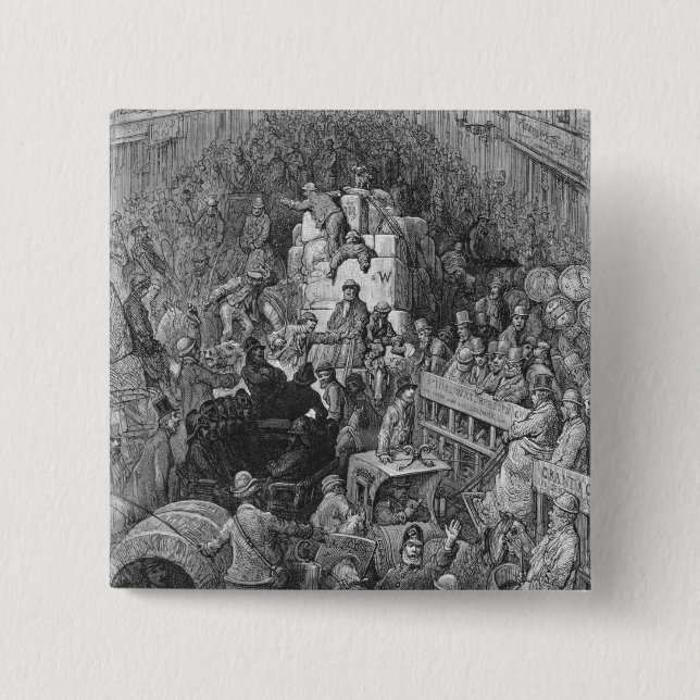 A City Thoroughfare 2 Inch Square Button (Front)