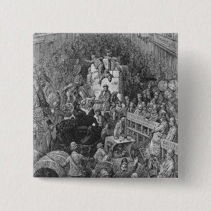 A City Thoroughfare 2 Inch Square Button
