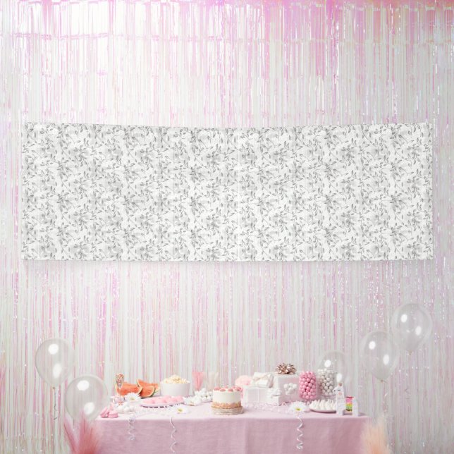 A classic black and white floral pattern, illustra banner (Party)