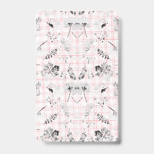 A classic black and white floral wallpaper featur Badge