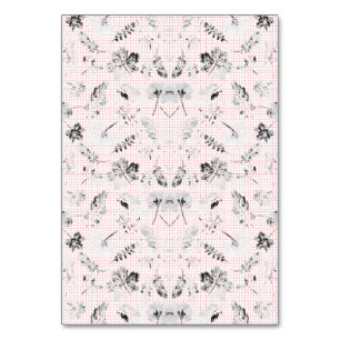 A classic black and white floral wallpaper featur Table Number