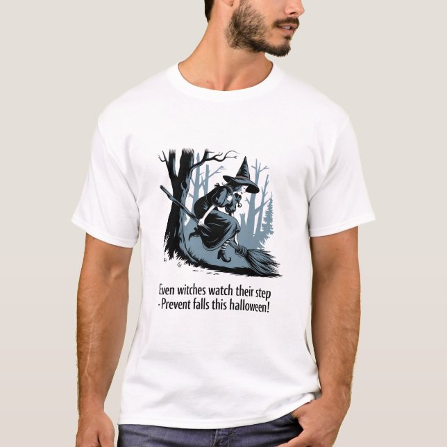 A classic Halloween safety  featuring a witch T-Shirt (Front)