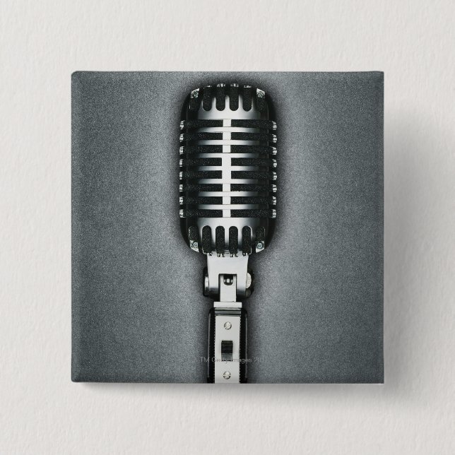 A Classic microphone 2 Inch Square Button (Front)