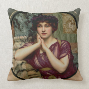 A Classical Beauty, 1901 (oil on canvas) Throw Pillow
