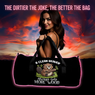 A Clean Beaver Gets More Wood Duffle Bag