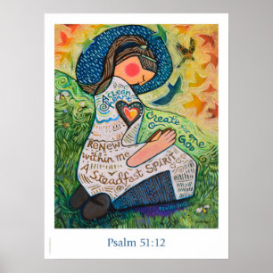 A Clean Heart, Psalm 51:12 Poster