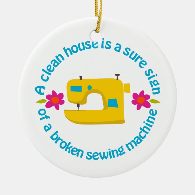 A Clean House Ceramic Ornament (Front)