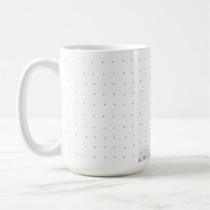 A clean white backdrop featuring tiny dots scatter coffee mug