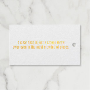 A Clear Head Foil Gift Tag