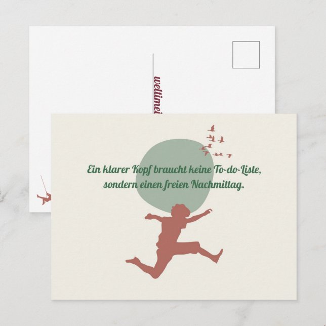 A clear head postcard (Front/Back)
