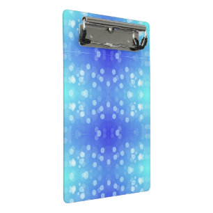 A clipboard featuring a blue and teal bokeh patter