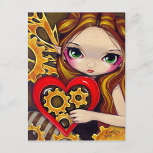 "A Clockwork Valentine" Postcard