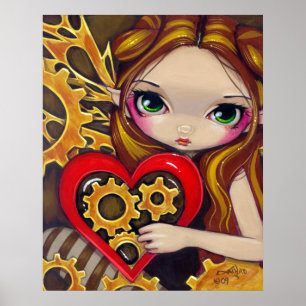 A Clockwork Valentine steampunk fairy Art Print