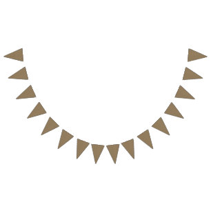 A close-up image showcasing a fabric with a tan an bunting flags