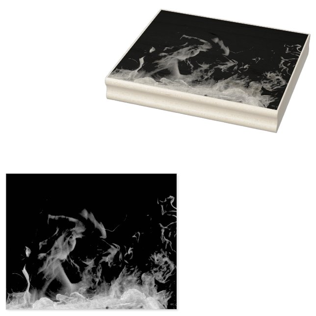 a close up of a fire on a black background rubber stamp (Stamped)