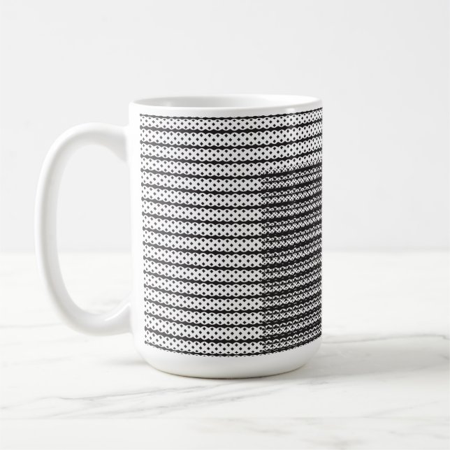 A close-up of a fluffy orange and white cat lying  coffee mug (Left)