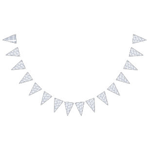 A close-up of a hydrangea showcases its delicate p bunting flags