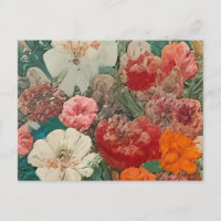 a close up of a painting of flowers