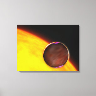 A close-up of an extrasolar planet canvas print