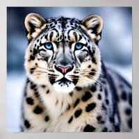 A Close-up Portrait of a Snow Leopard