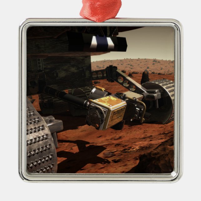 A close-up view of the arm on NASA's Mars Metal Ornament (Front)
