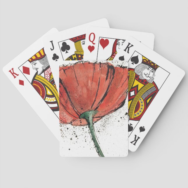 A Closed Flower on a White Background Playing Cards (Back)