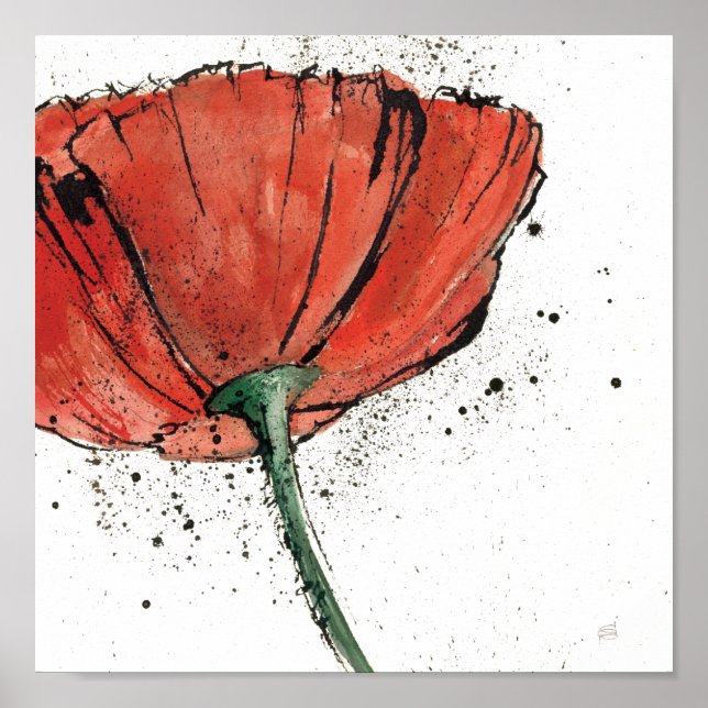 A Closed Flower on a White Background Poster (Front)