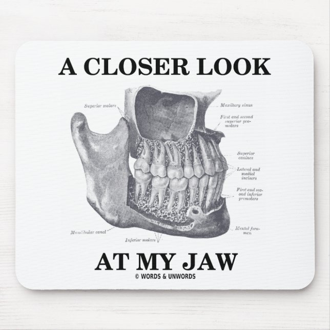 A Closer Look At My Jaw (Anatomical Bones) Mouse Pad (Front)