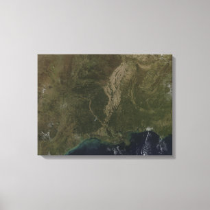 A cloud-free view of the southern United States Canvas Print