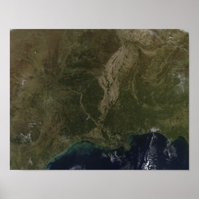A cloud-free view of the southern United States Poster (Front)