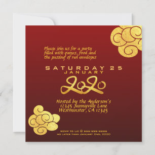 A Clouds Rat paper-cut Chinese New Year 2020 SFCI Invitation