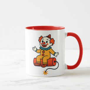 A clown ready to jump mug
