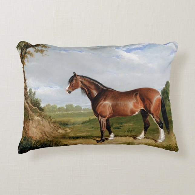 A Clydesdale Stallion Accent Pillow (Front)