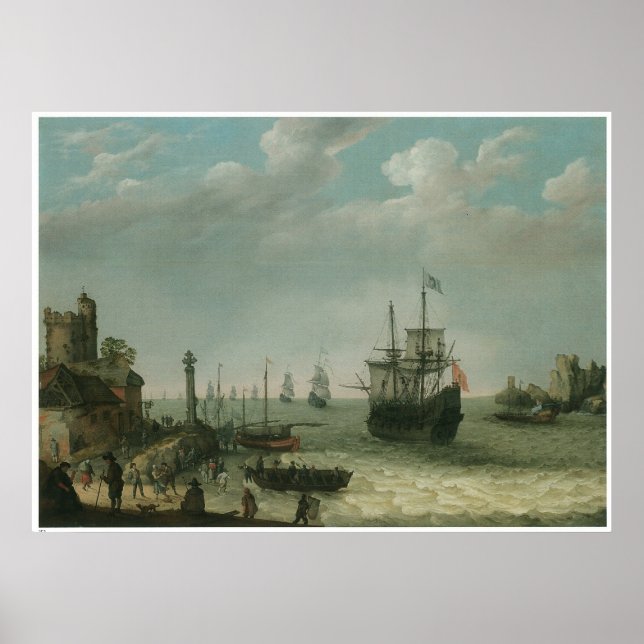 A Coastal Landscape, Abraham Willaerts Poster (Front)