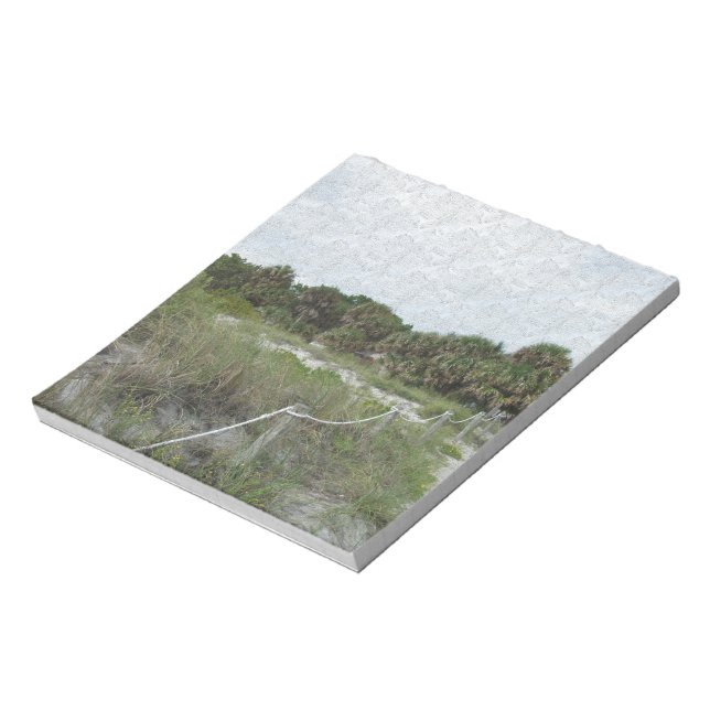 A Coastal Trail in Blue Spruce Texture Notepad (Rotated)