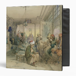 A Coffee House, Constantinople, 1854 (pen & ink & Binder