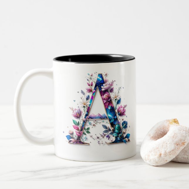 A Coffee Mug – Floral Design for Gifting (With Donut)