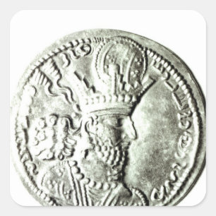 A coin depicting profile of Shapur II, Square Sticker