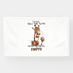 A Cold Giraffe With A Cup Of Coffee  Banner