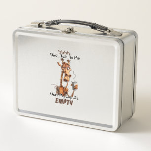A Cold Giraffe With A Cup Of Coffee  Metal Lunch Box