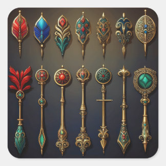 A Collection of Ancient Darts Square Sticker
