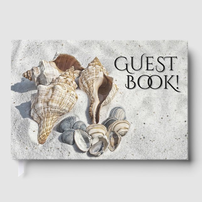 A Collection of Seashells on Sand Guest Book (Front)