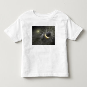 A collision between massive objects in space toddler t-shirt