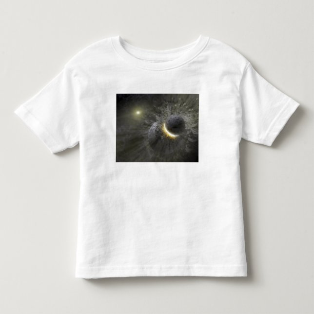 A collision between massive objects in space toddler t-shirt (Front)