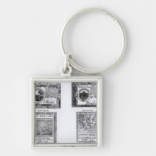 A colonial six dollar bill keychain