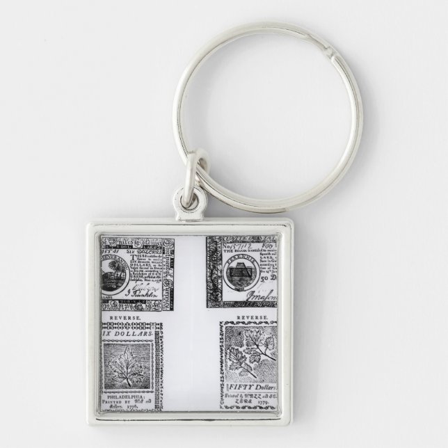 A colonial six dollar bill keychain (Front)