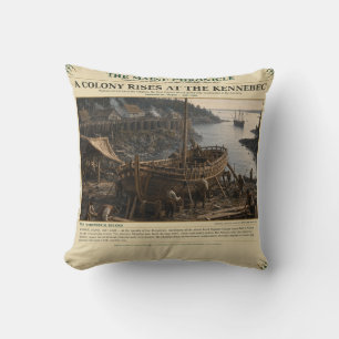A Colony Rises At The Kennebec-1607–1608 History Throw Pillow