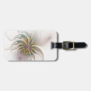 A colorful fractal ornament. Abstract Flower art  Luggage Tag