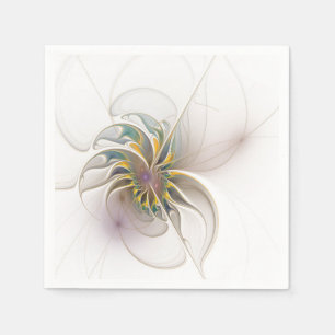 A colorful fractal ornament. Abstract Flower art Napkin