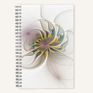 A colorful fractal ornament. Abstract Flower art Notebook